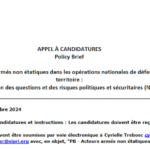 Appel à Candidatures:- Déploiement d'acteurs armés non étatiques dans les opérations nationales de défense et de sécurité du territoire : Évaluation des questions et des risques politiques et sécuritaires (Niger)